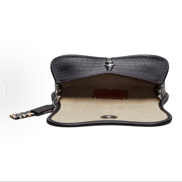 NWT！COACH WAVY DINKY BAG IN CROC EMBOSSED COACHTOPIA LEATHER 